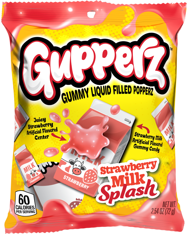 Gupperz Erdbeer-Milchspritzer – Gummy Liquid gefüllt Popperz- 2.54 oz