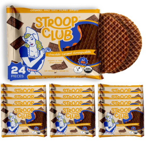 Stroop Club Schokolade Karamell Pflanze basiert und Bio-Stroopwafels Box – 12 Packungen x 2-Pack-Gehäuse