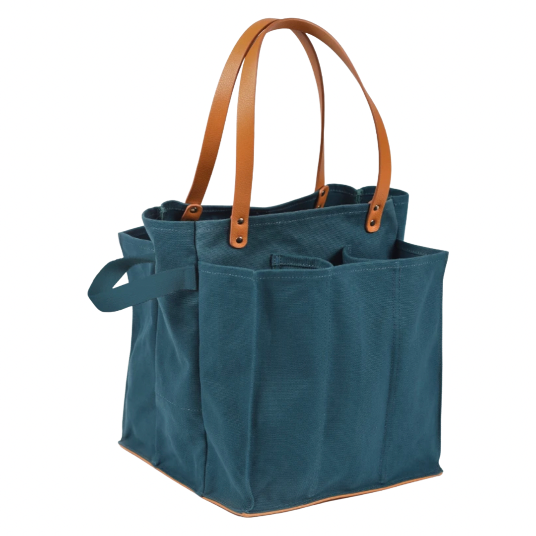 CapaBunga® – Wiederverwendbare Mehrfarbig-Tasche-Market-Tragetasche: Petrol Blau mit Must