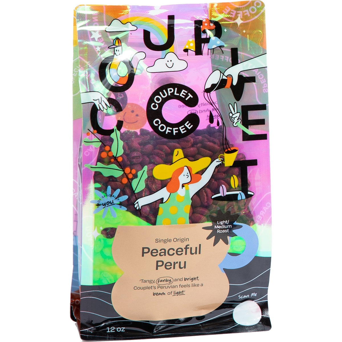 Couplet Kaffee friedliche Peru Tasche, Single Origin (hell mittel Roast) – 12 oz