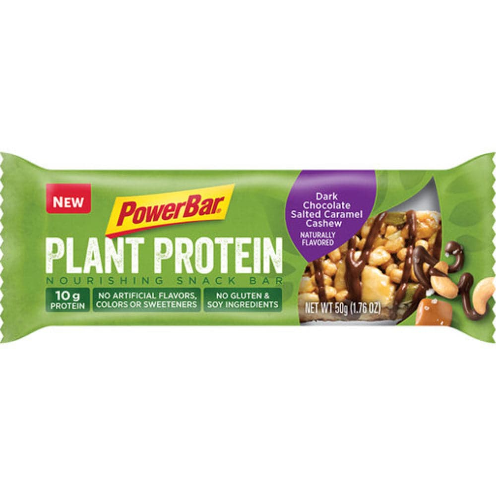 PowerBar – Pflanzlicher Proteinriegel Dunkle Schokolade Gesalzener Karamell Cashew – 1