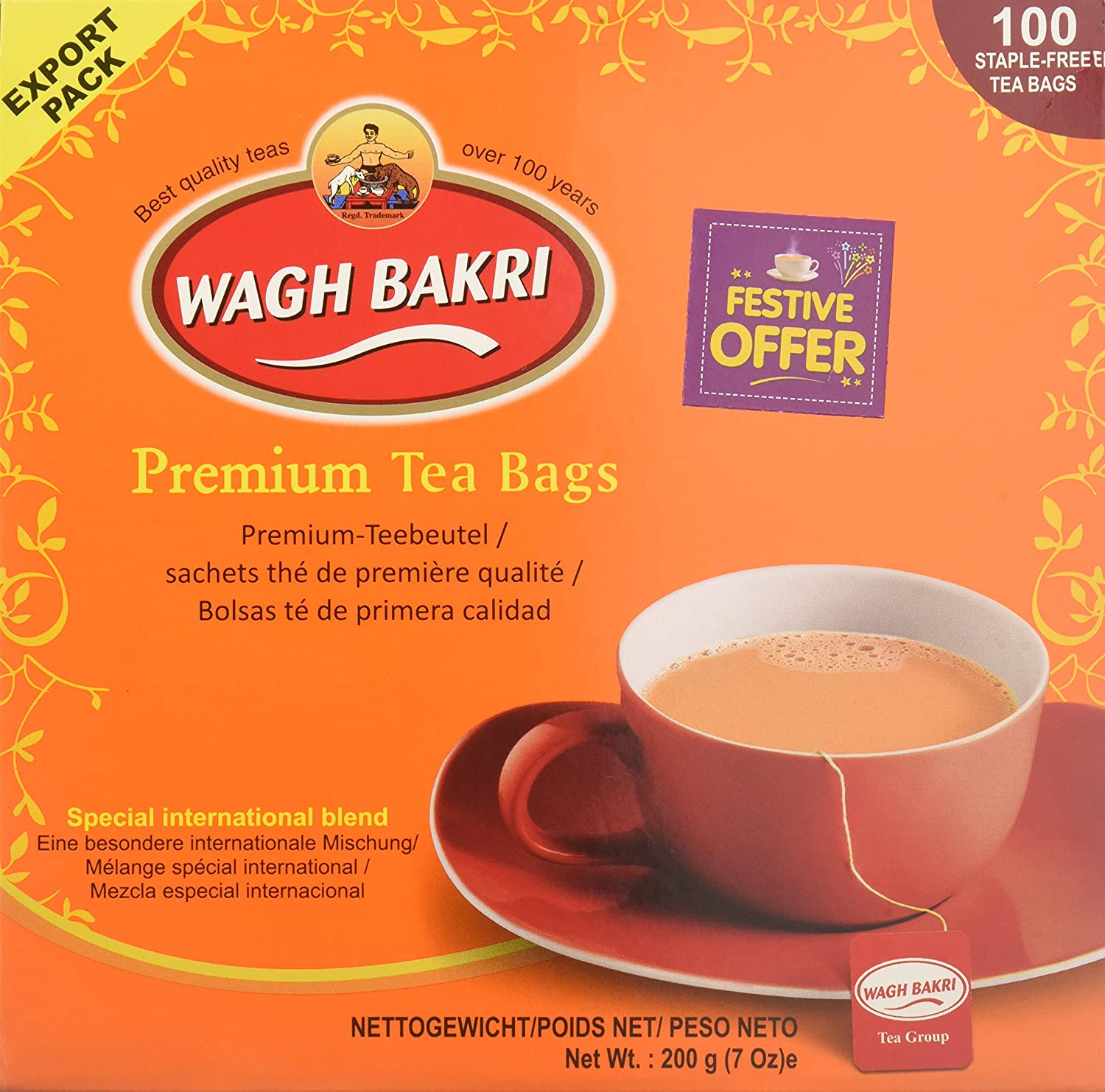 Wagh Bakri Premium Teebeutel 100 Beutel
