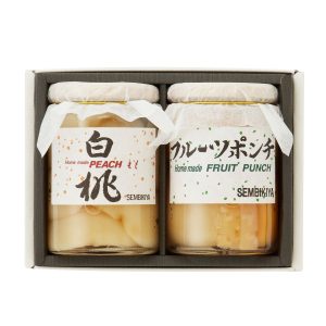 Kyobashi Senbikiya, Weißer Pfirsich in Sirup und Obst Punch, für ein Geschenk