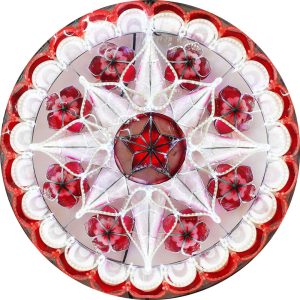 Philippines Christmas Capiz Parol Lantern Star (Tala) rot/weiß- Größe 24