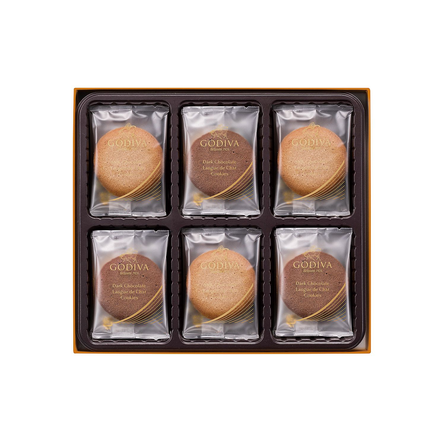 Godiva Japan, 2 Sorten Keks Sortiment, 18 Stück in einer Dose, zum Verschenken