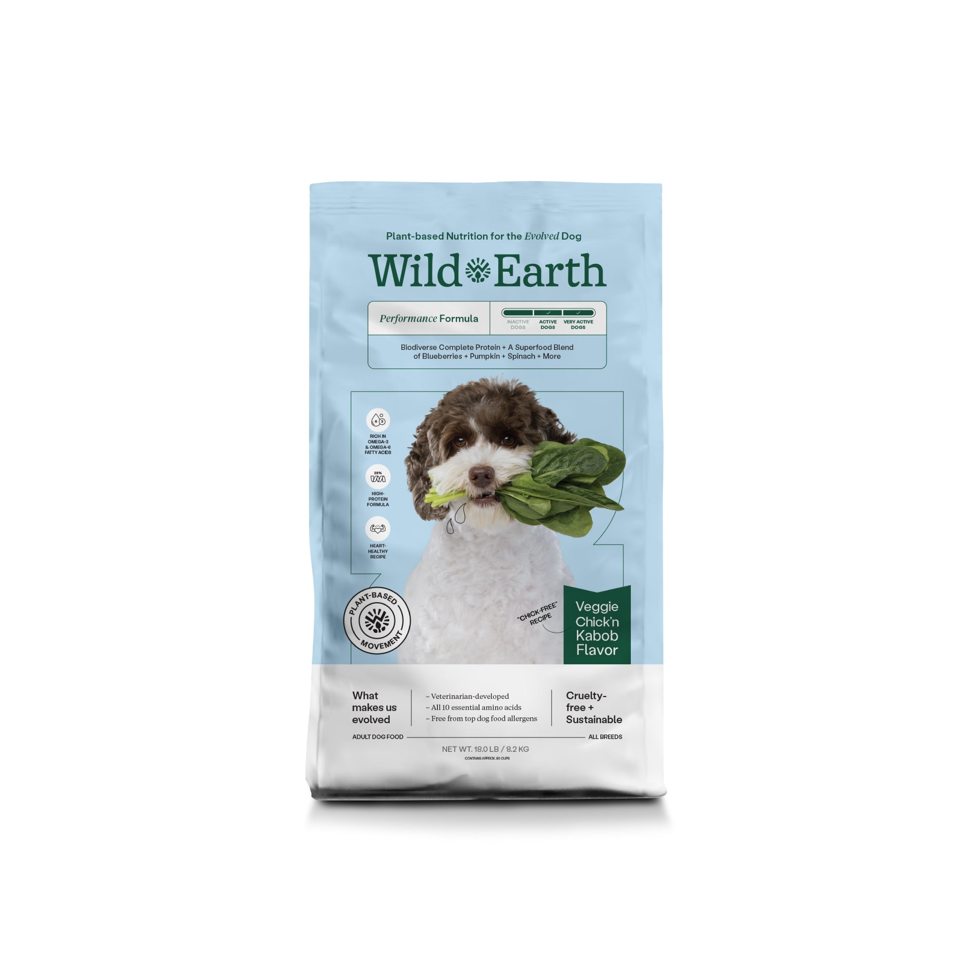 Wild Earth – Performance Formula Hundefutter Veggie Chick'n Kabob – Mehrfarbig