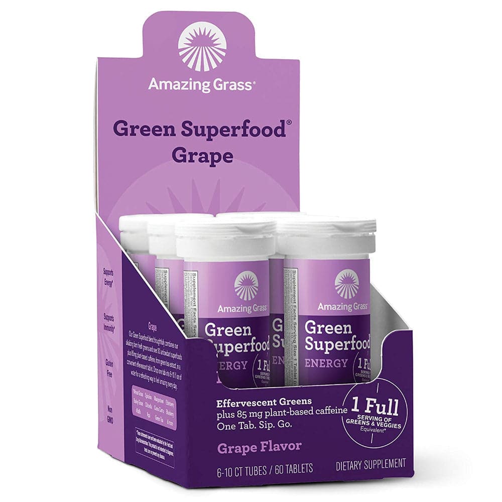 Amazing Grass – Grünes Superfood Brausegrün Traubenaroma, 60 C