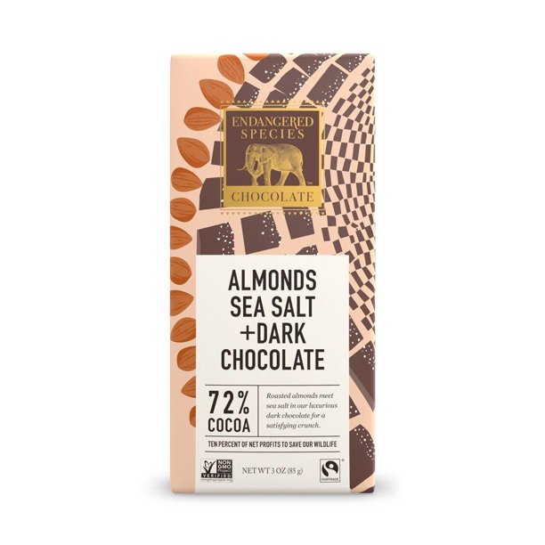Endangered Species Schokoriegel dunkel Sea Salz & Mandeln, 3 oz – Packung