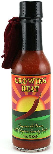 Wachsende Hitze Cayenne Chilisauce (mit Pfeffersamenpaket), 5oz
