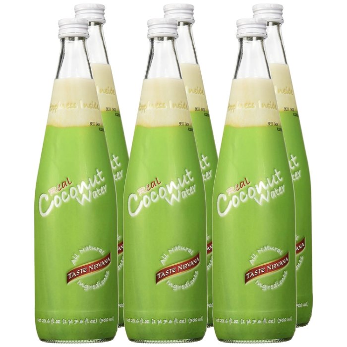 Geschmack Nirvana – Echte große Flasche Kokoswasser, 23.6 fl oz – Packung mit 6