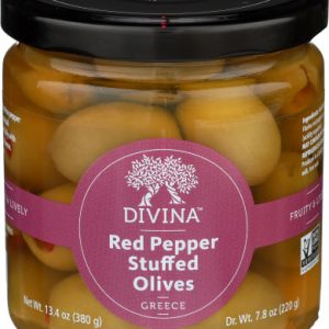 Divina – Olive Atho Stuffed Paprika, 7,8 Unzen (Packung mit 6 Stück)