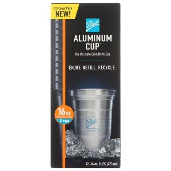 Ball – Aluminium Cup 12 Stück 1O Karton, 16 oz – Packung mit 10 Stück