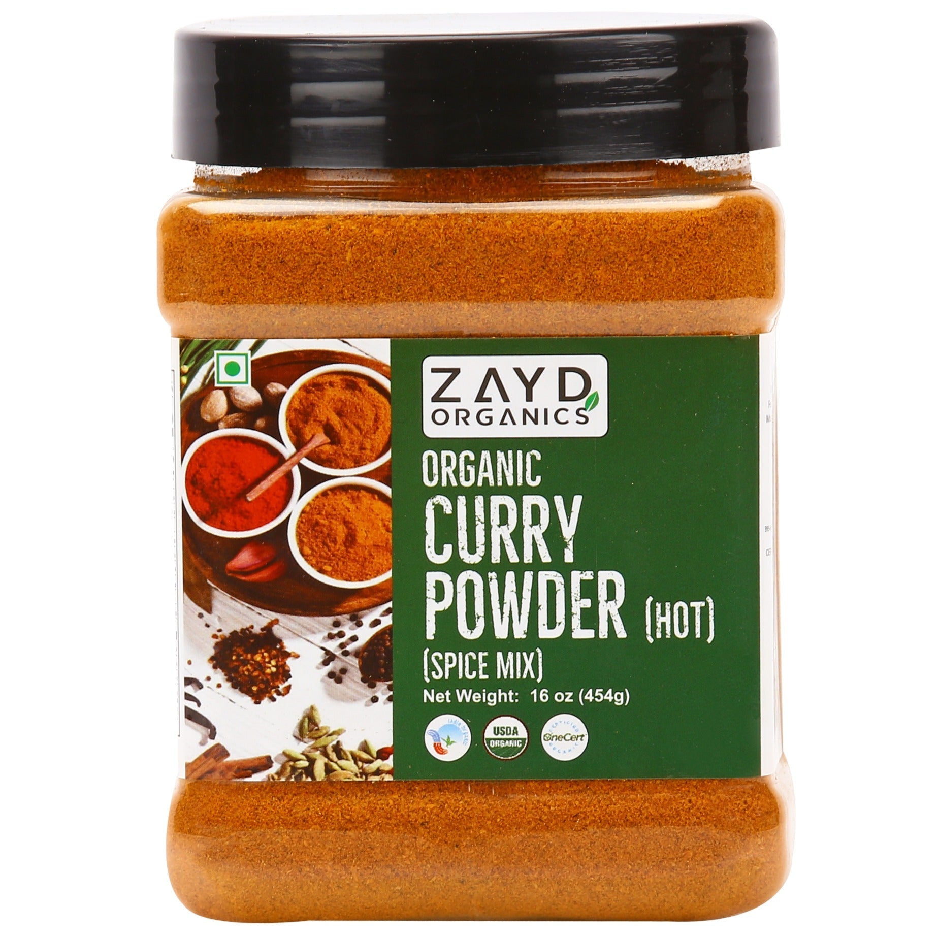 Zayd Bio Curry Pulver heiß 16oz, USDA Bio-zertifiziert
