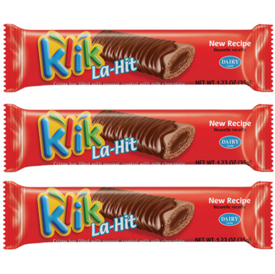 Klik La-Hit knusprig Nougat Bar überzogen mit Milchschokolade, 1.23 oz (Packung mit 3)