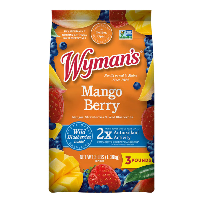 Wymans – Gefrorene Heidelbeere Erdbeer Mango, 3lb – Packung mit 6