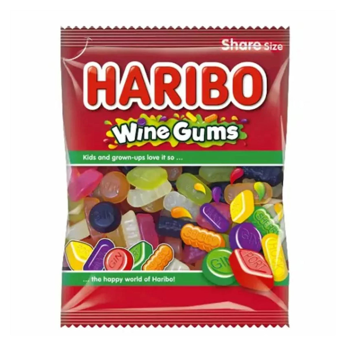 Haribo Weingummi 154g VEREINIGTES KÖNIGREICH (Fall von 12)