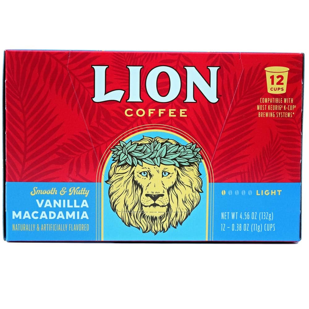 Lion Kaffee – Vanille Macadamia mittlerer gerösteter Kaffee, 12 Stück – Packung o