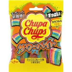 Kracie, Chupa Chups, saurer Biss-Gummi, gemischter Fuffits-Geschmack, – 55g