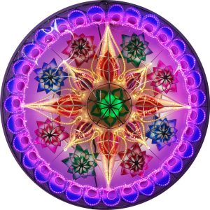 Philippines Christmas Capiz Parol Lantern Star (Tala) lila / blau / gelb / weiß – Größe 30