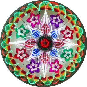 Philippines Christmas Capiz Parol Lantern Star (Tala) rot / grün / weiß led zeigen – Größe 30