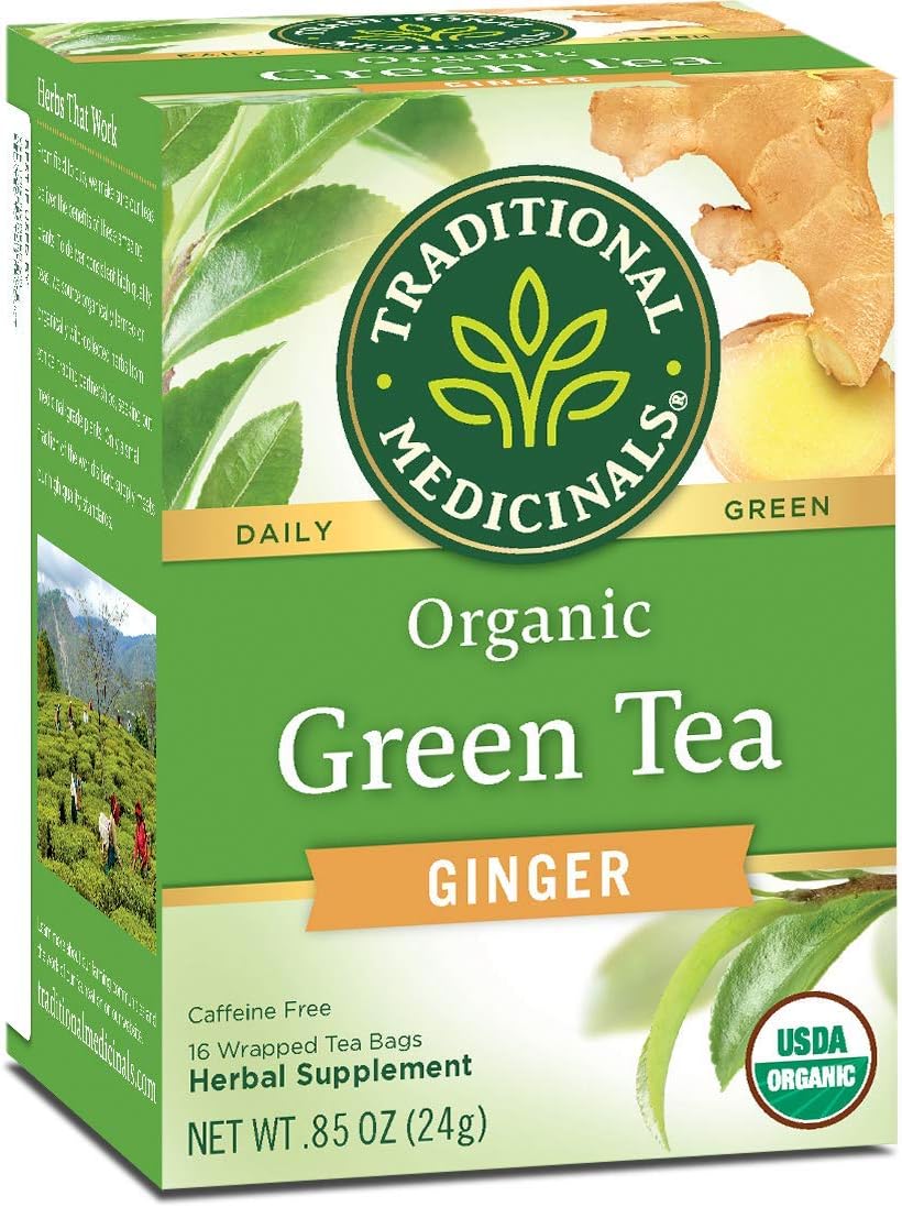 Traditional Medicinals Grüner Ingwer Bio-Tee, 16 Beutel – Packung mit 6
