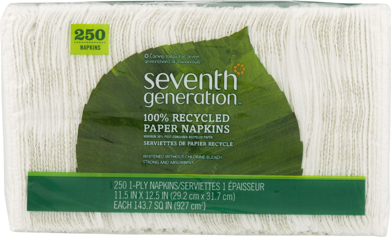 Seventh Generation Weiße Servietten Mittagessen, 1Ea (Packung mit 12)