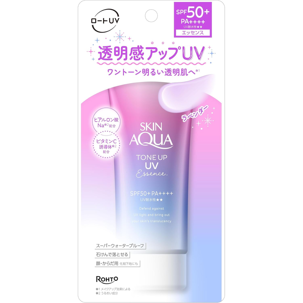 SKIN AQUA Tone Up UV Essence Lavendelduft – Hergestellt in Japan – Tokyo Sakura Mall