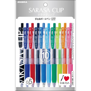Zebra Sarasa Clip 0.5mm Gel Stifte 10 Farb-Set – in japan – tokyo sakura Mall gemacht
