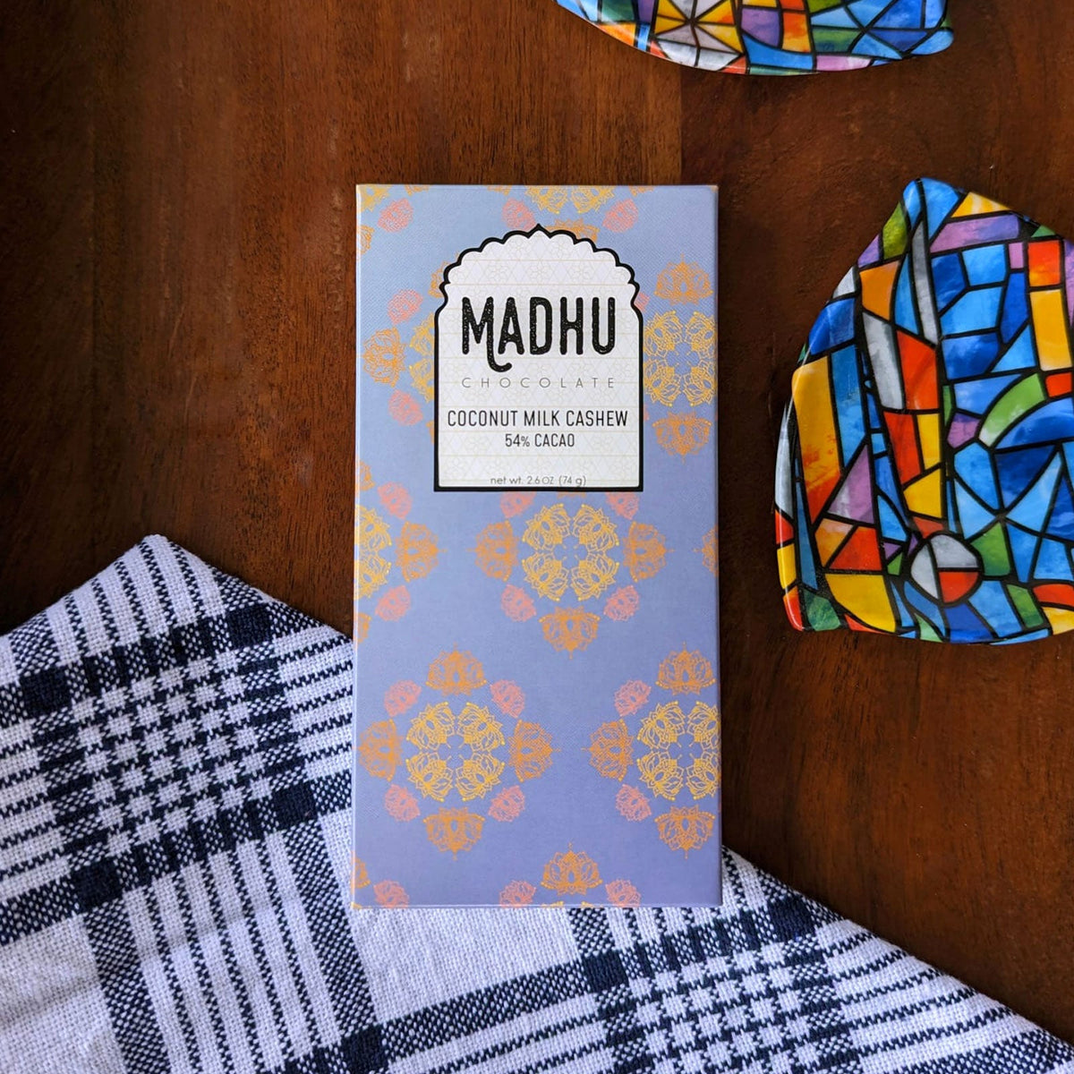 Madhu Schokolade Kokosmilch Cashew – 54% Kakao Schokoriegel