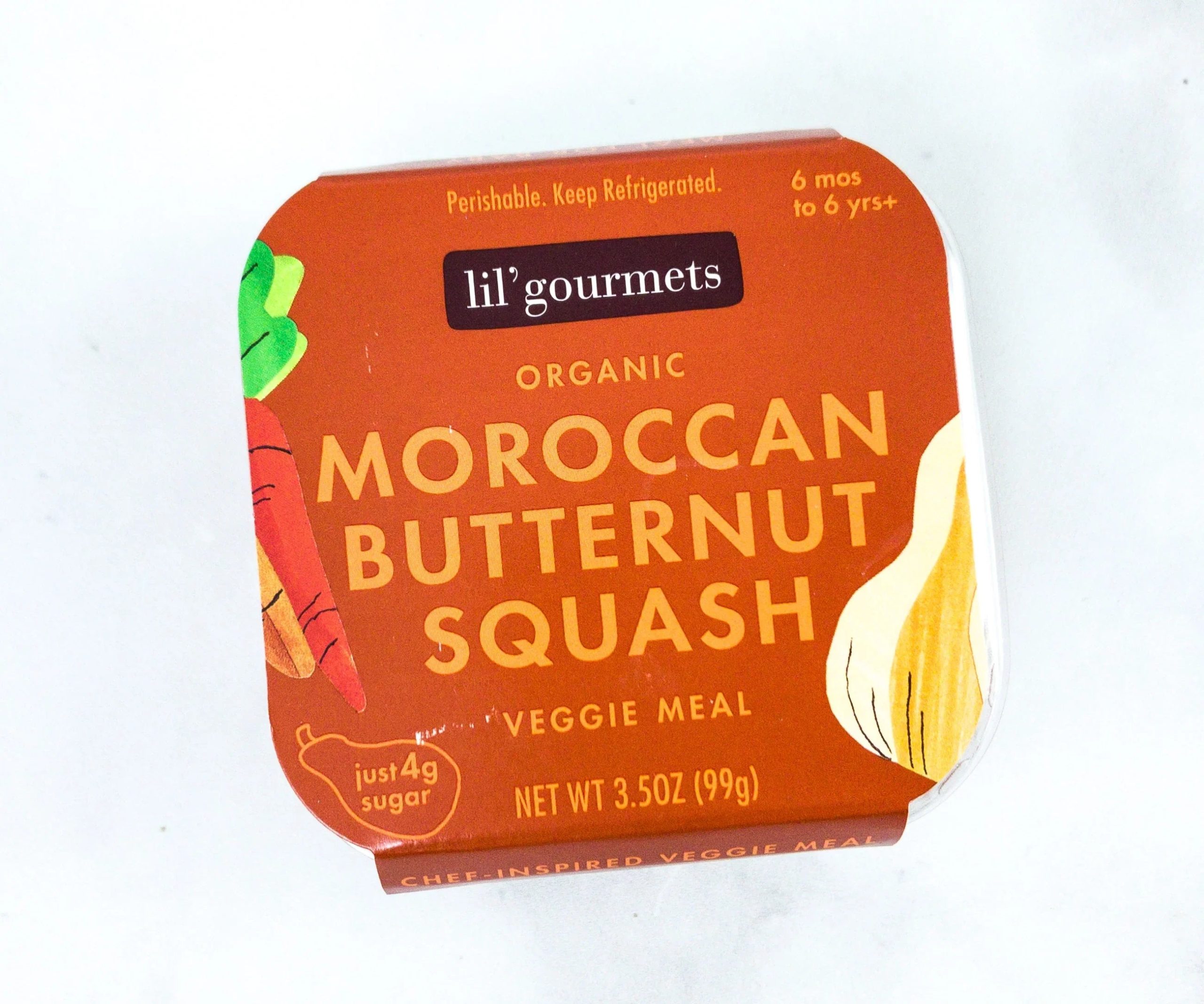 Lil Gourmets – Squash Butternut Marokkanisch, 3,5 oz – Packung mit 8 Stück