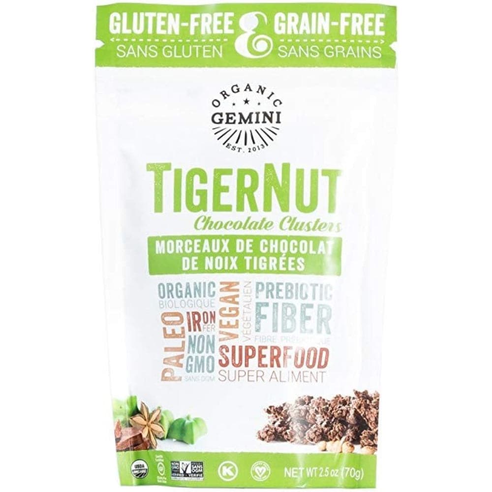 Bio-Gemini – Tigernut rohe Schokolade Cluster – 2,5 Unzen