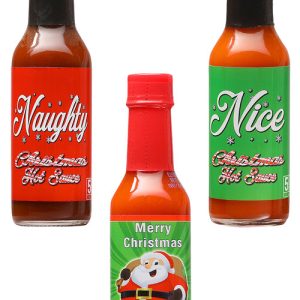 Naughty and Nice! Merry Christmas scharfe Sauce Geschenk-Set, 3/ . (saisonal) – 5oz