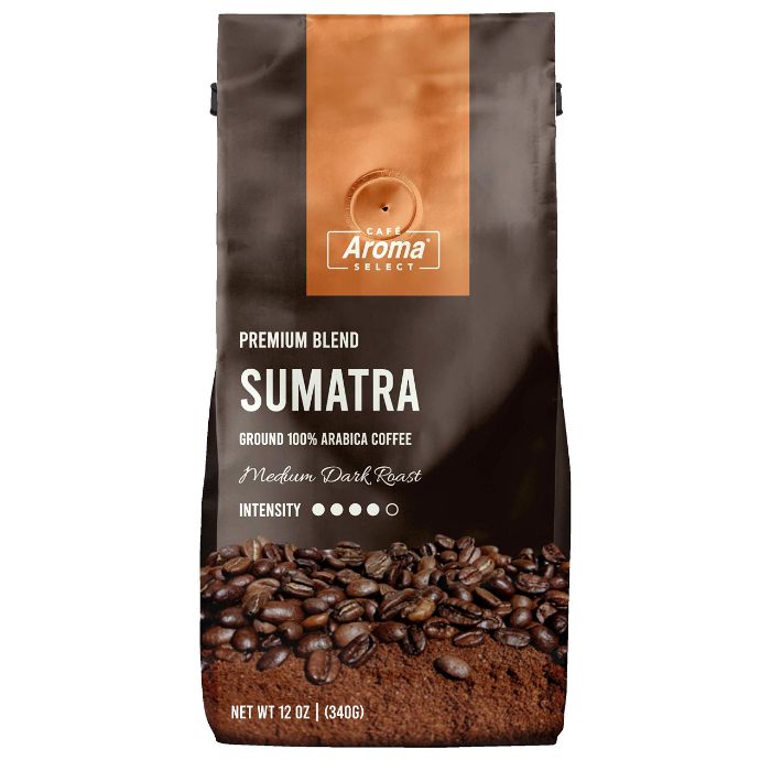 Cafe Aroma Select – Sumatra gemahlener Kaffee, 12 Oz (Packung mit 12)