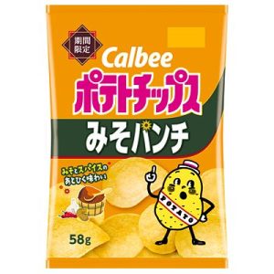Calbee “ Kartoffelchips, Miso-Punch-Geschmack, August 2025 – 58g