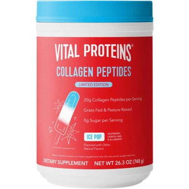 Vital Proteine Collagen Peptide Pulver, Ice Pop Geschmack, 20g Protein, limitierte Auflage, zuckerfrei, 26,3 oz