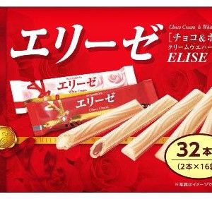 Bourbon “ELISE, Schokolade u. weißer Waffel, Japan-Snack, langer Verkäufer, in 1 Packung, – 32pc
