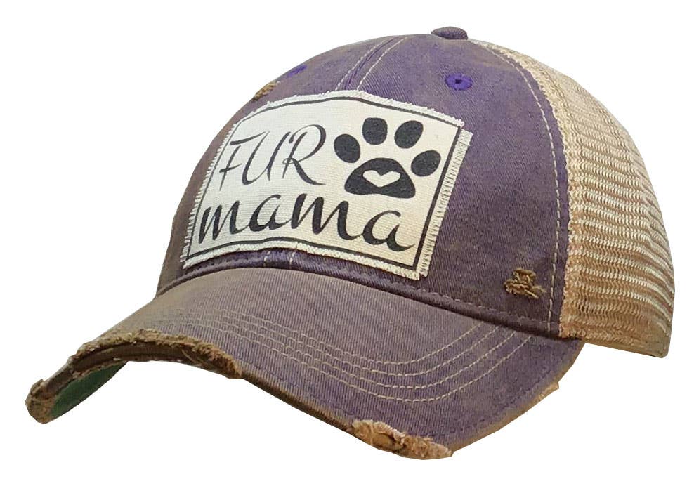 Vintage Life Pelz Mama Distressed Trucker Hut Baseballmütze