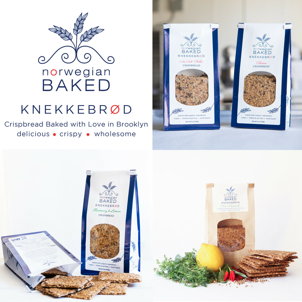 Norwegische gebackene Knekkebrød Cracker Tasche – 12 Beutel x 6oz Fall