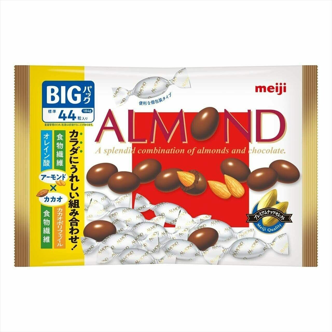 Meiji. Mandel Choco, große Tasche, – 184g