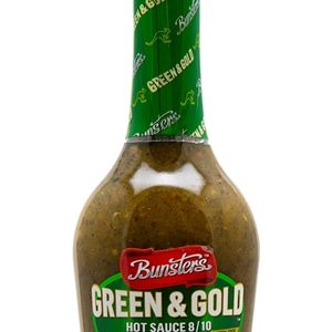 Bunsters grün und gold 8/10 scharfe Sauce, . – 8oz