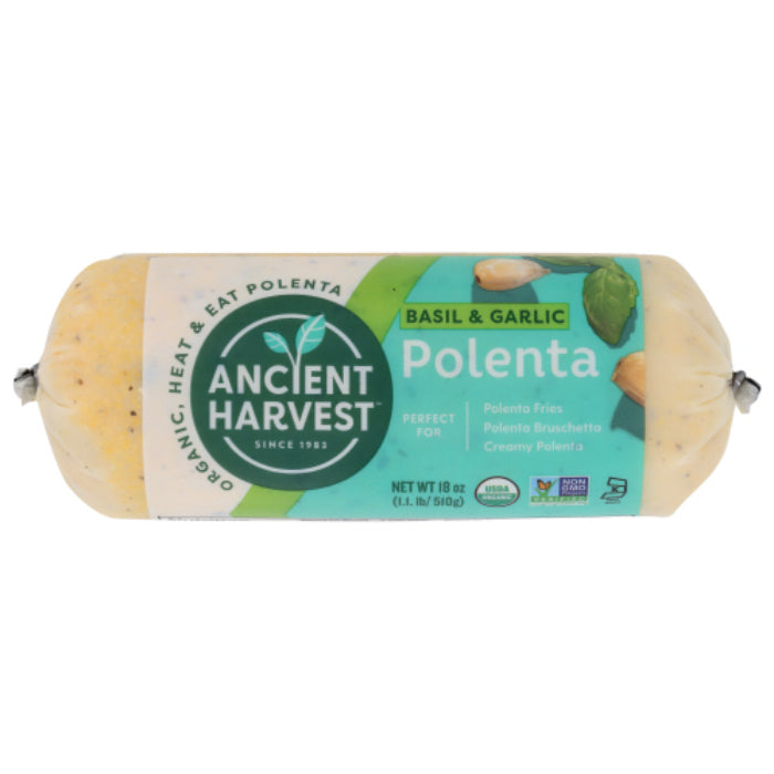 Alte Ernte – Polenta Basilikum & Knoblauch Bio, 18 Oz – Packung mit 12 Stück