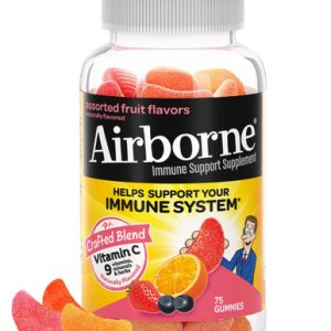 Airborne Gummies Immununterstützung, Vitamin C Gummies, verschiedene Fruchtaromen, 75 Stück