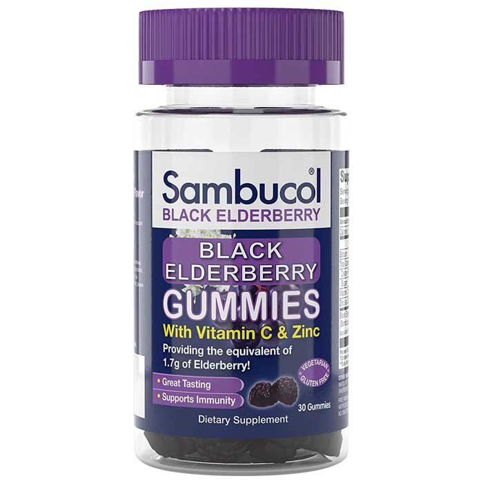 Sambucol Schwarz Elderberry Gummis mit Vitamin C & Zink