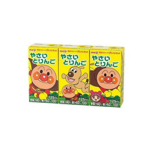 Meiji, Anpanman Drink Series, Gemüse & Obst gemischter Saft, 125ml x 3
