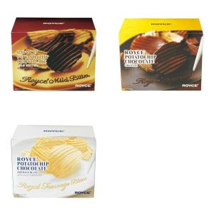 Royce, “ Kartoffelchip Schokolade, 3 Arten Sortiment, 190g in 1 Schachtel.