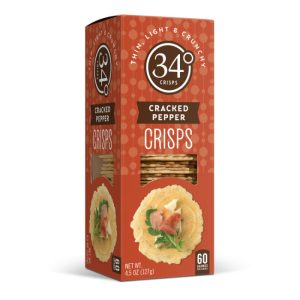 34 Grad – Crispbread Cracked Pfeffer, 4,5 Oz – Packung mit 12 Stück