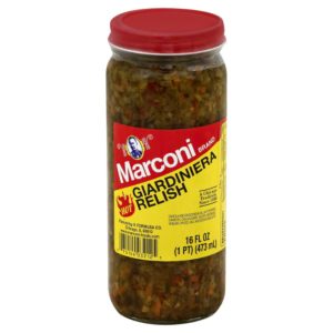 Marconi – Giardiniera Relish heiß, 16 Unzen – Packung mit 6 Stück