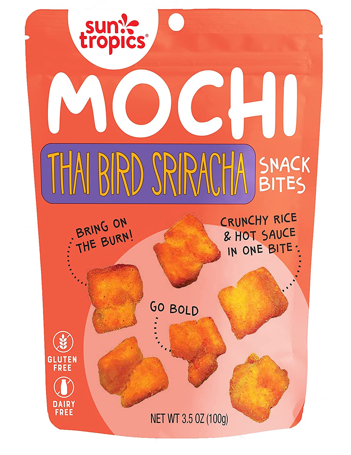 Sonne Tropics Mochi Snack Bites Thai Vogel Sriracha — 3,5 Oz – Packung mit 1 Stück
