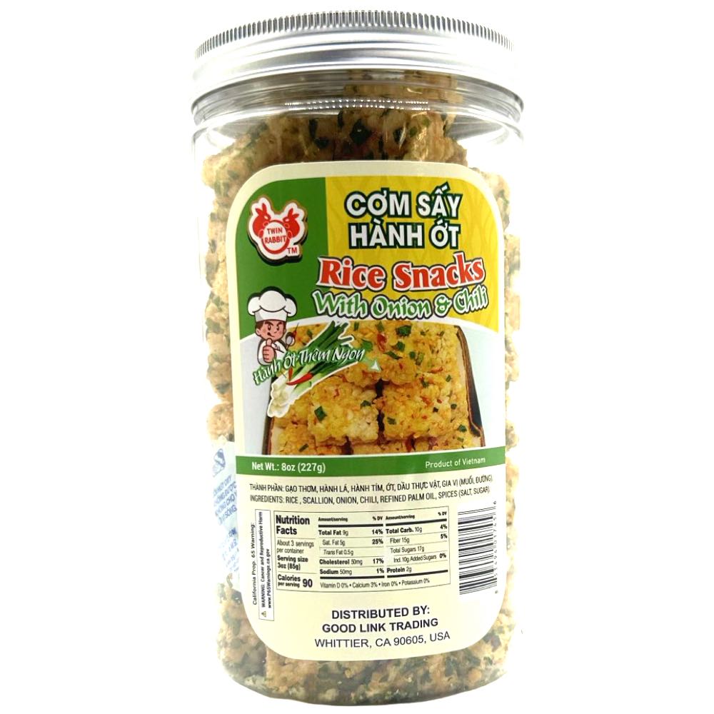 Twin Rabbit – Reis-Snacks mit Zwiebel & Chili – 8 OZ