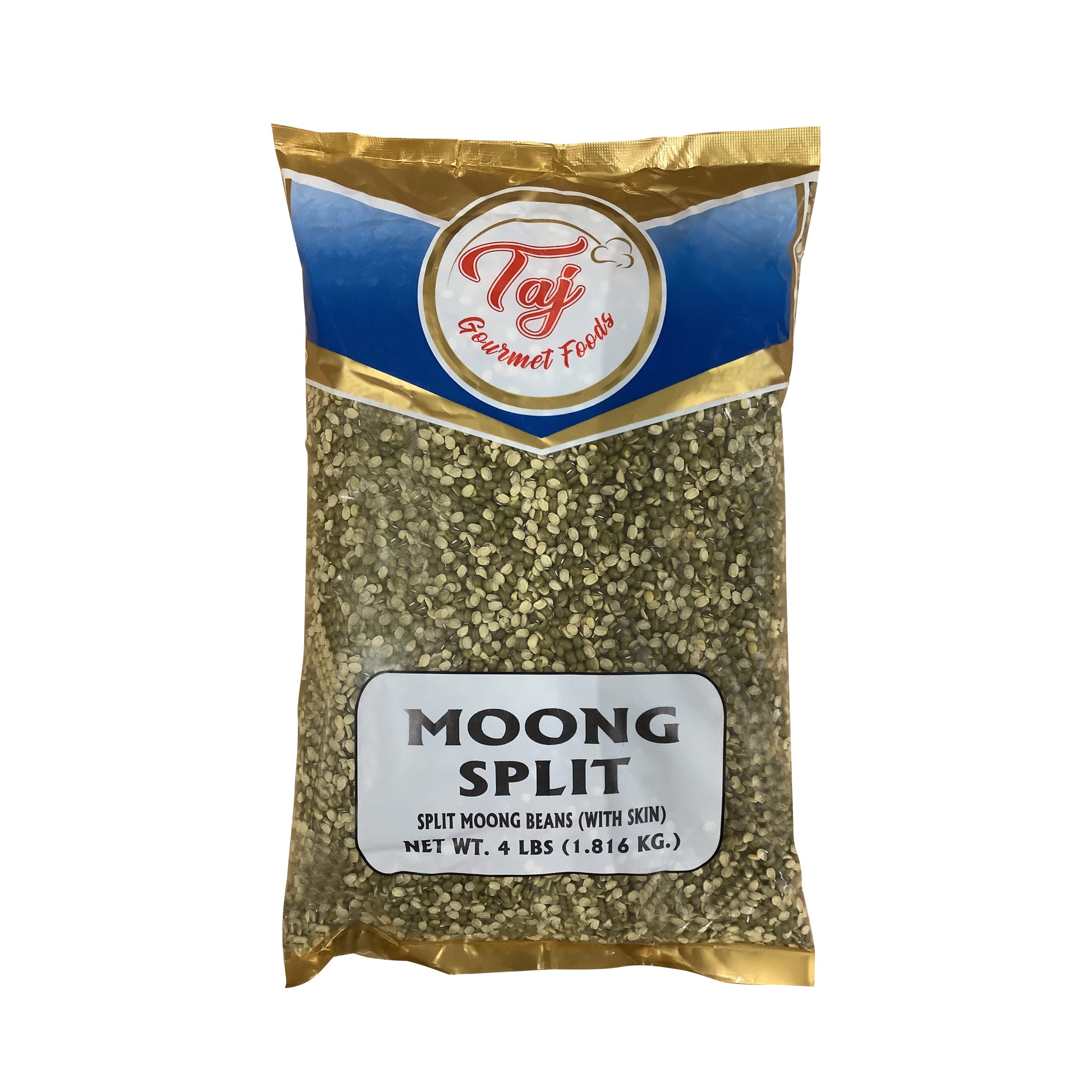 TAJ Moong Split Dal, Split Moong Dal mit Haut, 4lbs